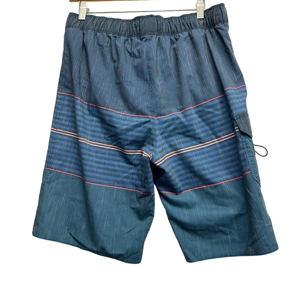 Billabong Recycler Layback Board Shorts Blue Stripe Men Medium Pockets - Picture 2 of 7